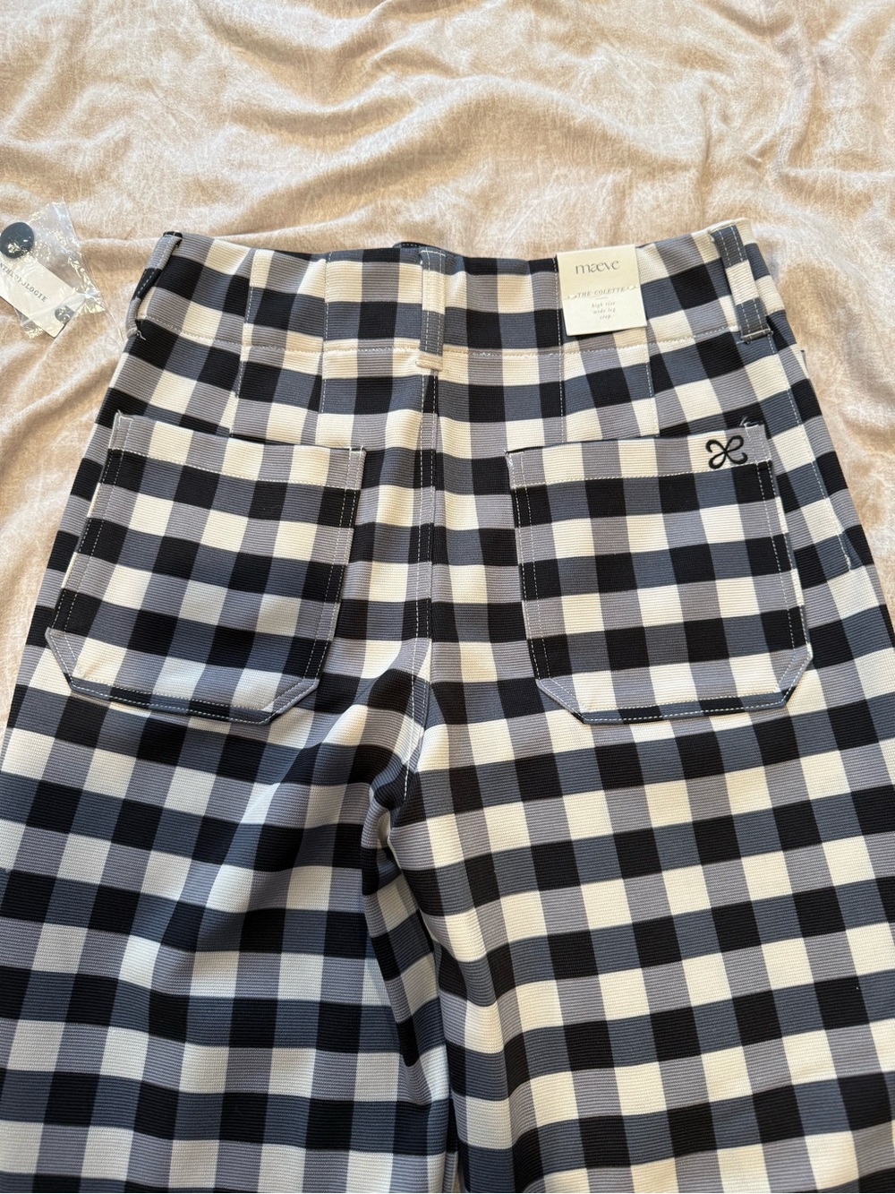 Anthropologie Maeve Checkered Wide Leg Pants - Picture 3 of 5